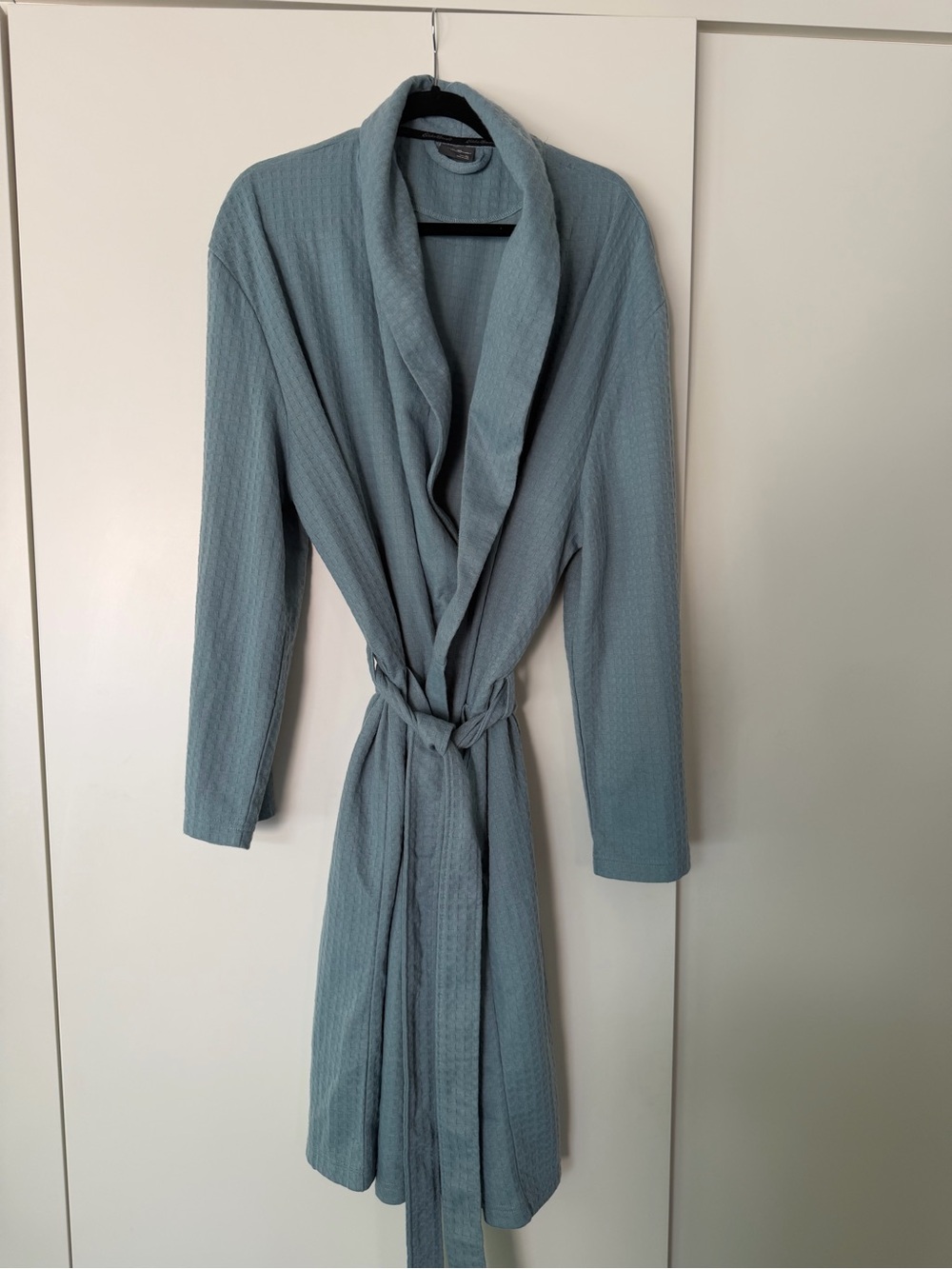 Men’s Shawl Collar Cotton Robe - Dusty Blue by Eddie Bauer